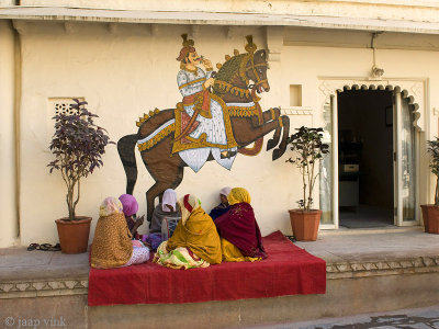 Colourful ladies at City Palace