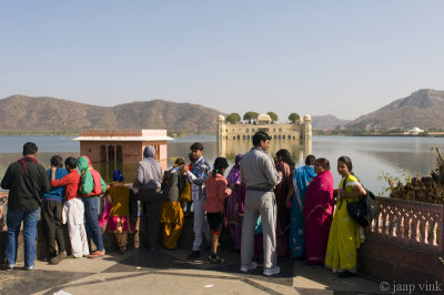 Colourful crowd at Lake Palace