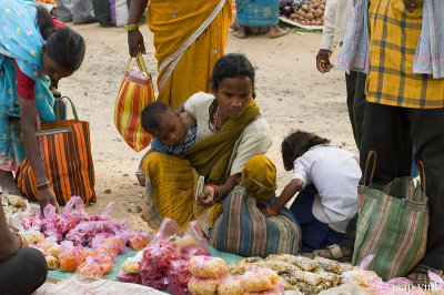 Customers at the Mocha Wednesday Market