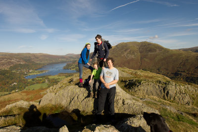 At the summit of Arnison Crag