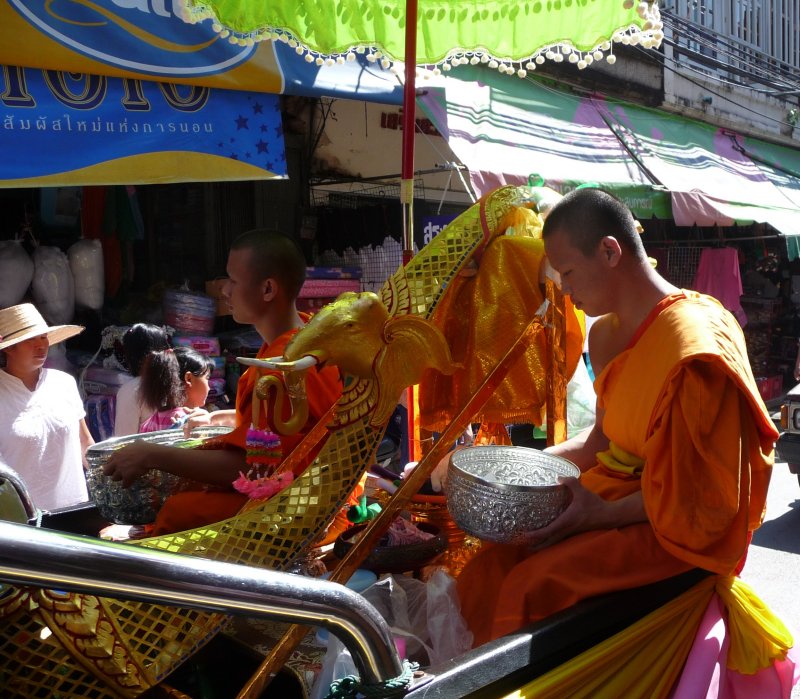 Monks collecting alms, Chinatown
