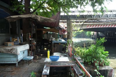 Cafe beside klong (canal) near Baan Krua