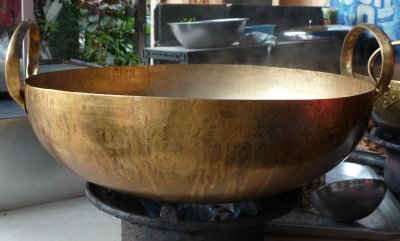 Cooking pot at street cafe, Baan Krua