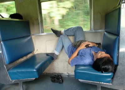 Bored passenger