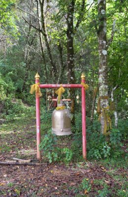 Brass bell near pagoda
