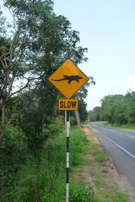 Road sign near Minneriya National Park