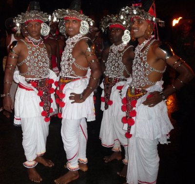 Traditional dancers ready for procession