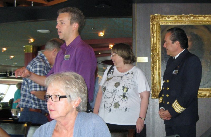 CC M&G - Jim, JT Watters (cruise dir), Lynda, Gayle (Madison2), Lynda & james Deering (hotel man)