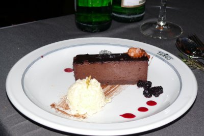 A wonderful chocolate mouse cake closed off the meal