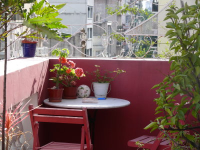 The balcony at La Casa Rosa