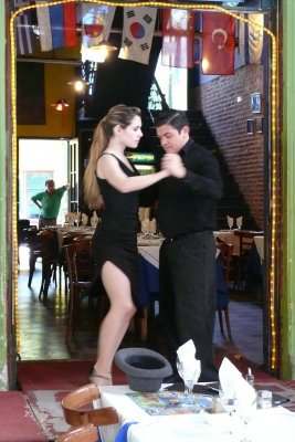 Dancing the tango at one of the restaurants