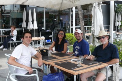 Having lunch at Madero Este Restaurant - Marcelo, Kelly, Andrew & Jim