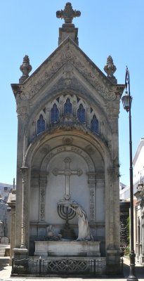 The mausoleum of Dorrego-Ortiz Basualdo  (1849-1920) has both a cross and a menorah. 