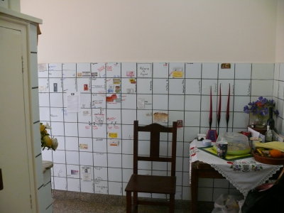 Rachel has very cleverly turned the tiles in the kitchen into a local area map!