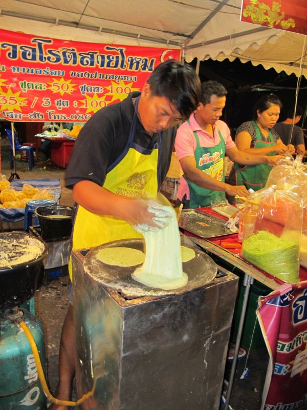 Street vendor making pancakes