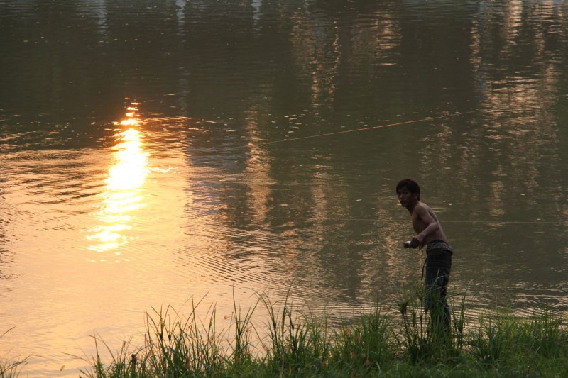 Ping River Fisherman at Sunset