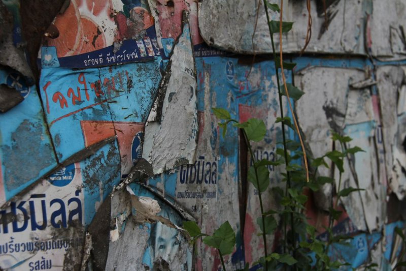 Old Advertising Posters Decaying in Chiang Mai
