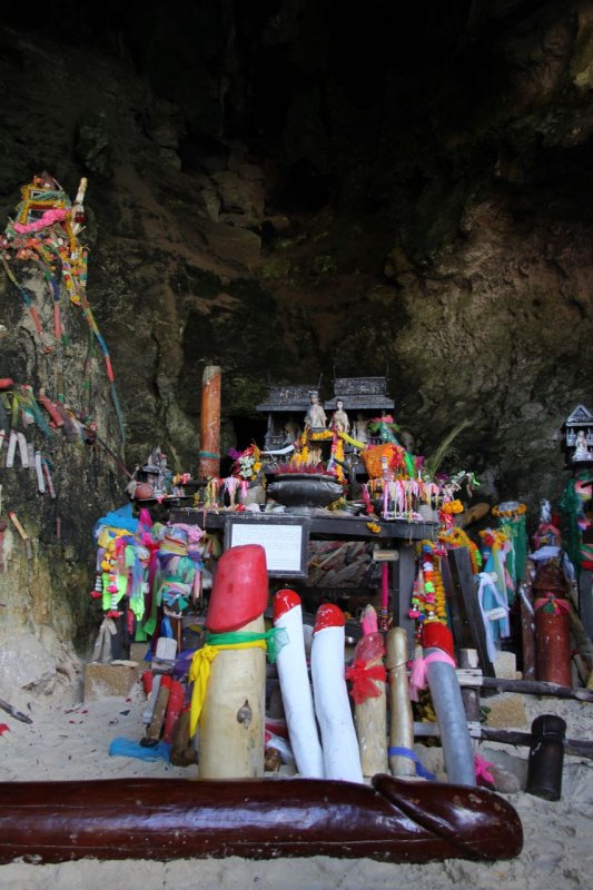 Offerings at Phra Nang (Princess) Cave