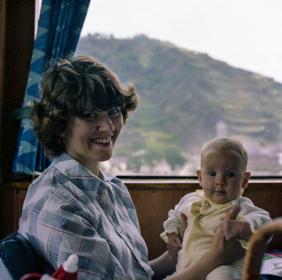 A New Mom and Babe on the Rhine River 1978