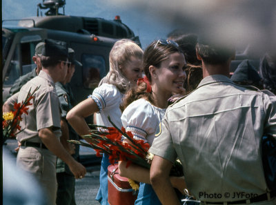 Miss America 1973 Arrives at Camp Page, South Korea Aug 1973