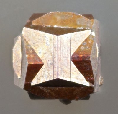 Iron cross twin of pyrite, 6 mm, Lemgo, Germany.