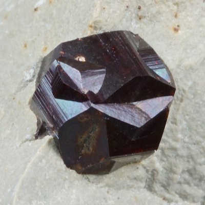Iron cross twin, limonitized pyrite, 5 mm, Lemgo, Germany.