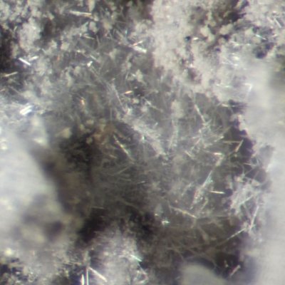 Mattheddleite, a rare lead nesosilicate, on 18 mm galena matrix, Whitwell Quarry, Whitwell, Derbyshire.