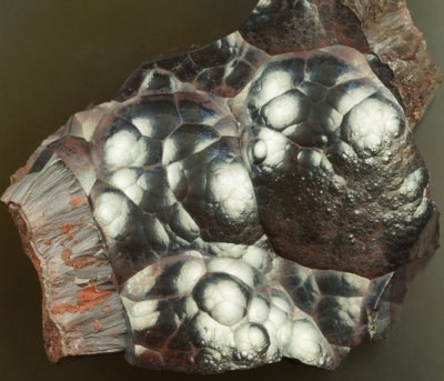 Botryoidal hematite, 45 mm, No 6 Pit,  New Parkside Iron Mine, Frizington, W Cumbria.
