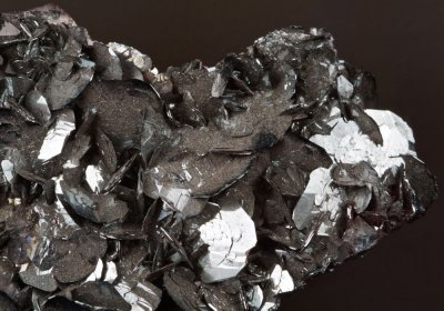 Hematite crystals to 1 cm on 55 mm matrix. Egremont, Cumbria.