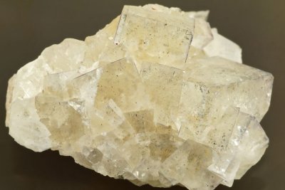 Fluorite crystals to 2 cm on 5 cm matrix. Gill Heads Mine, Appletreewick, N Yorkshire.
