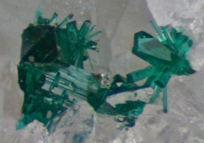 Brochantite microcrystals. Roughton Gill, Caldbeck Fells, Cumbria.