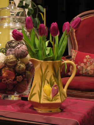 Tulips with Matching Vase
