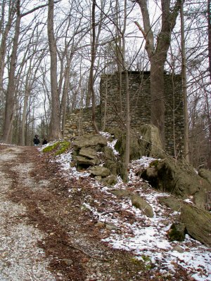 Walking up to the old ruin at Kittatinny State Park, NJ
