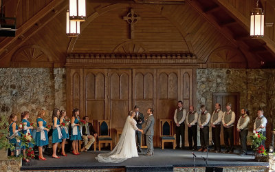 WEDDING AT THE GAITHER CHAPEL, ON THE CAMPUS OF MONTREAT COLLEGE  -  ISO 1600  -  AN IN-CAMERA HDR IMAGE
