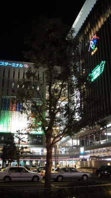 Fukuoka station at night