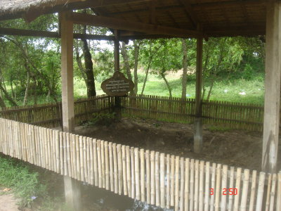 grave with headless corpses