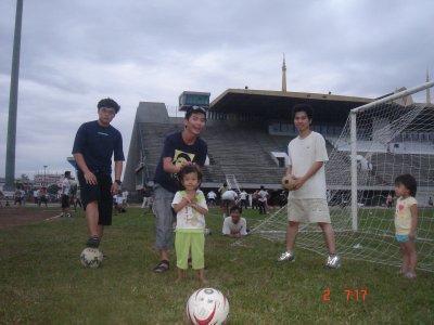 football with locals....