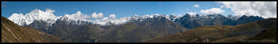 View north from Jare La, Gangcheta (6840m) at left