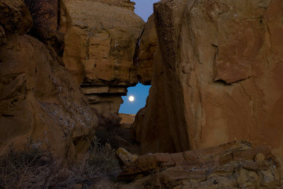 Full Moon from Campground - Chaco Canyon