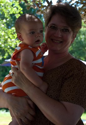 Proud Grandma Bev with grandson Brody who is 4th generation