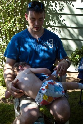 Brad, with son Blake (Cliff's great grandson)