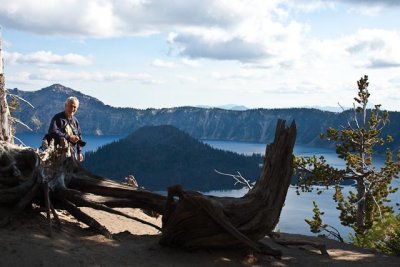 Jeff above lake and Wizard Island
