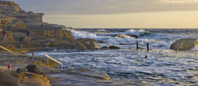 one swimmer, many photographers, High Tide Mahon Pool