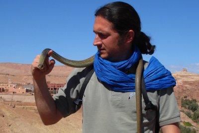 Cristian with Montpellier snake