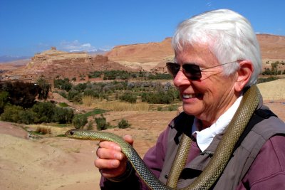 Ann with a Montpellier snake