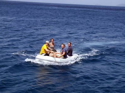 Crew in the dingy