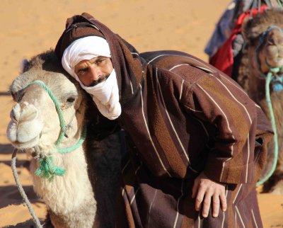 Mhamid the camel driver with Omar Morocco 2013