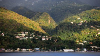 Sun breaks leaving Dominica