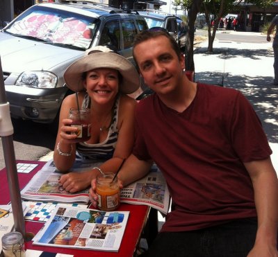 Pam and I at a cafe in Maroubra