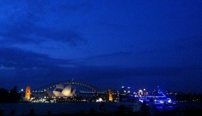Sydney and a blue ship